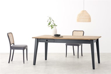 Ralph 6 - 8 seat Extending Dining table, Oak and Charcoal