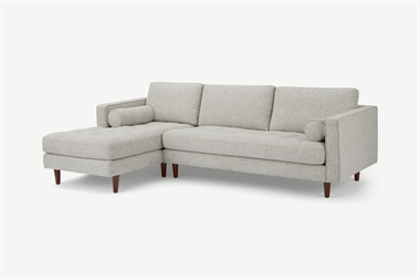 Scott 4 Seater Left Hand Facing Chaise End Corner Sofa, Ivory Weave